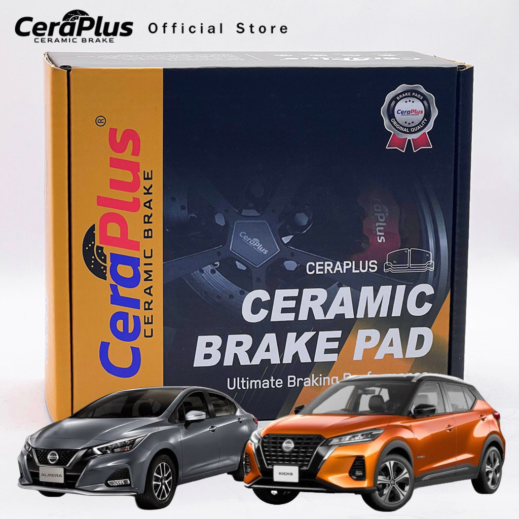 ผ้าเบรค CeraPlus Nissan Almera 1.0 Turbo 2020-on Kicks e-Power 2020-on ผ้าเบรคเซรามิค