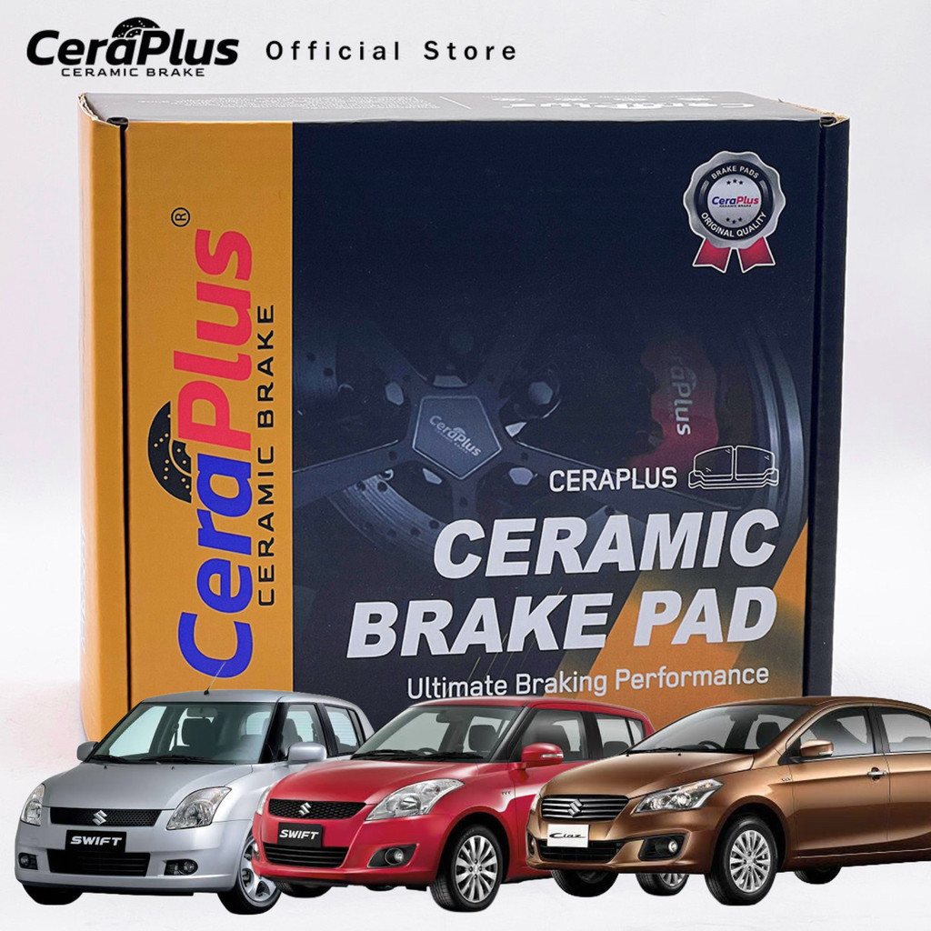 ผ้าเบรค CeraPlus Suzuki Swift 1.5 04-11 Swift 1.2 12-17 Ciaz 1.2 2015-ON ผ้าเบรคเซรามิค